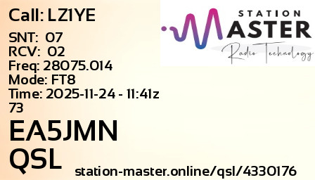 QSL Card for EA5JMN QSO with LZ1YE