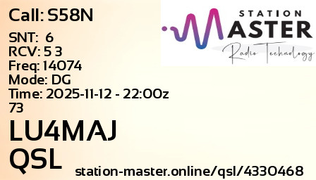 QSL Card for LU4MAJ QSO with S58N