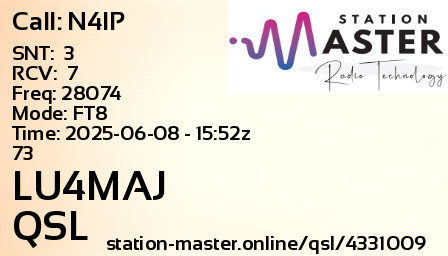 QSL Card for LU4MAJ QSO with N4IP
