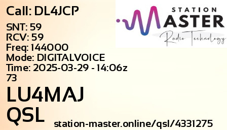 QSL Card for LU4MAJ QSO with DL4JCP