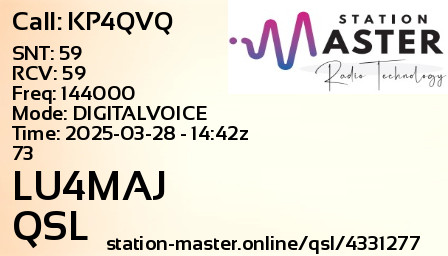 QSL Card for LU4MAJ QSO with KP4QVQ