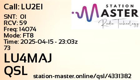 QSL Card for LU4MAJ QSO with LU2EI