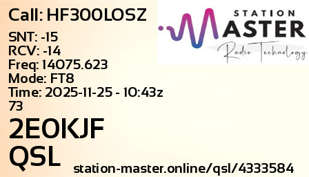 QSL Card for 2E0KJF QSO with HF300LOSZ