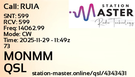 QSL Card for M0NMM QSO with RU1A