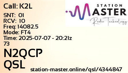 QSL Card for N2QCP QSO with K2L