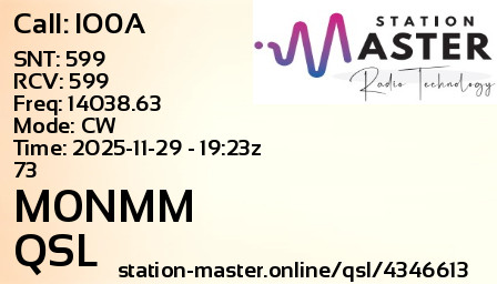 QSL Card for M0NMM QSO with IO0A