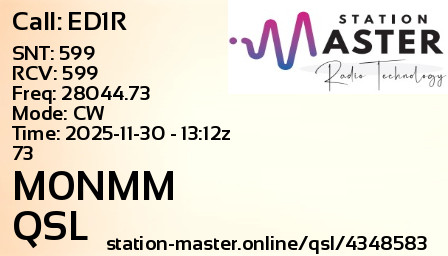 QSL Card for M0NMM QSO with ED1R