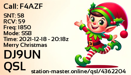 QSL Card for DJ9UN QSO with F4AZF