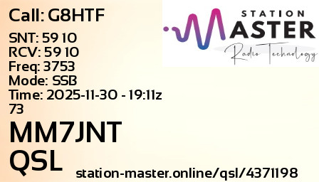 QSL Card for MM7JNT QSO with G8HTF
