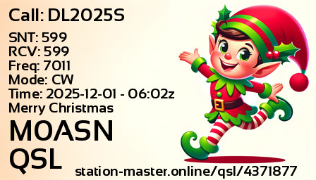 QSL Card for M0ASN QSO with DL2025S