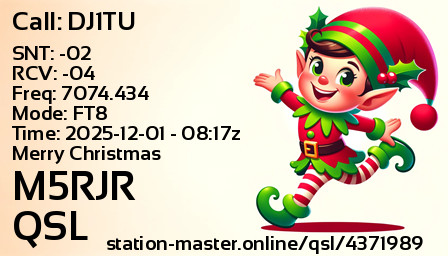 QSL Card for M5RJR QSO with DJ1TU