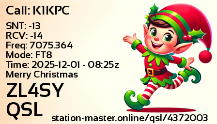 QSL Card for ZL4SY QSO with K1KPC