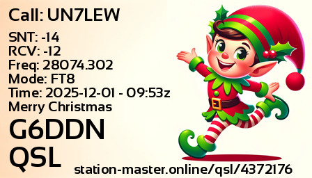 QSL Card for G6DDN QSO with UN7LEW