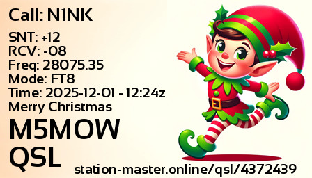 QSL Card for M5MOW QSO with N1NK