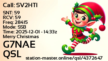 QSL Card for G7NAE QSO with SV2HTI
