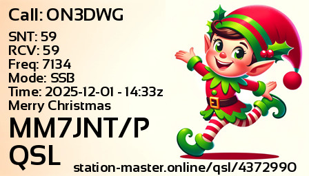 QSL Card for MM7JNT/P QSO with ON3DWG