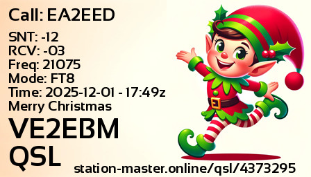 QSL Card for VE2EBM QSO with EA2EED