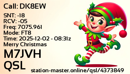 QSL Card for M7JVH QSO with DK8EW