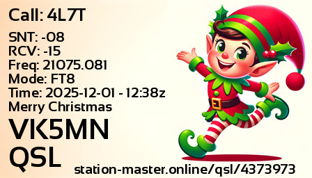 QSL Card for VK5MN QSO with 4L7T