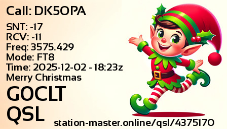 QSL Card for G0CLT QSO with DK5OPA
