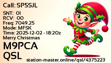 QSL Card for M9PCA QSO with SP5SJL