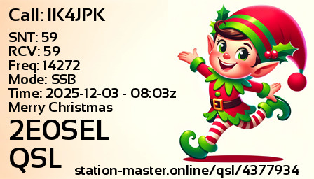 QSL Card for 2E0SEL QSO with IK4JPK