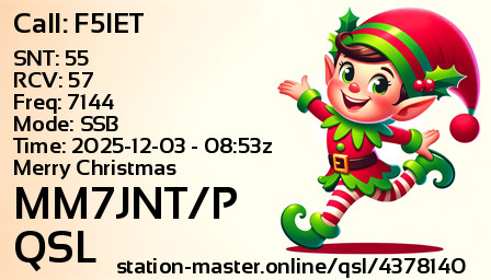 QSL Card for MM7JNT/P QSO with F5IET
