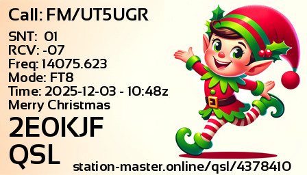QSL Card for 2E0KJF QSO with FM/UT5UGR