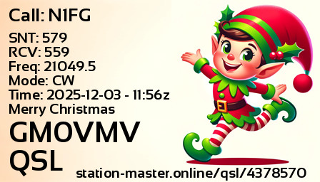 QSL Card for GM0VMV QSO with N1FG