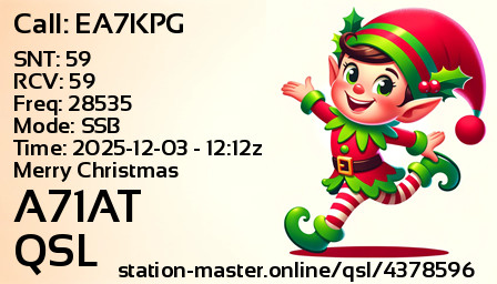 QSL Card for A71AT QSO with EA7KPG