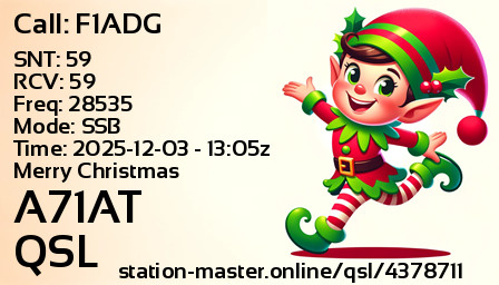 QSL Card for A71AT QSO with F1ADG