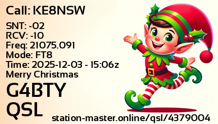 QSL Card for G4BTY QSO with KE8NSW
