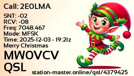 QSL Card for MW0VCV QSO with 2E0LMA