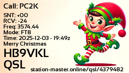 QSL Card for HB9VKL QSO with PC2K