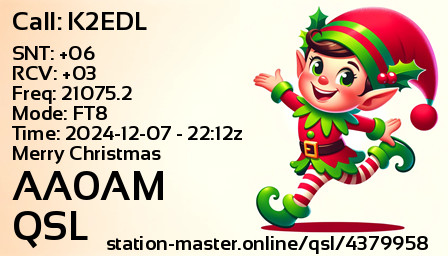 QSL Card for AA0AM QSO with K2EDL