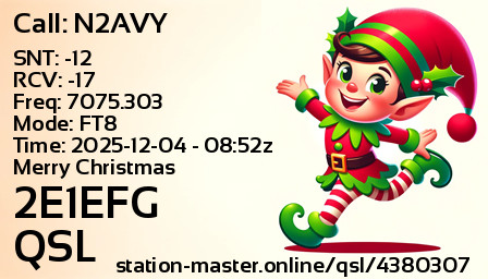 QSL Card for 2E1EFG QSO with N2AVY