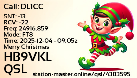QSL Card for HB9VKL QSO with DL1CC