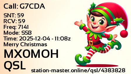 QSL Card for MX0MOH QSO with G7CDA