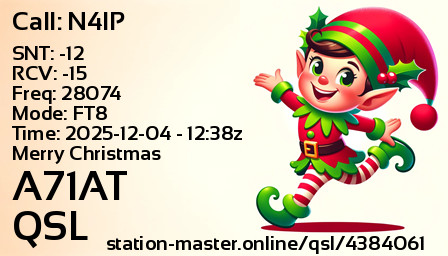 QSL Card for A71AT QSO with N4IP