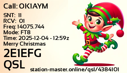 QSL Card for 2E1EFG QSO with OK1AYM