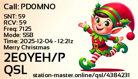 QSL Card for 2E0YEH/P QSO with PD0MNO