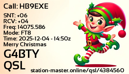 QSL Card for G4BTY QSO with HB9EXE