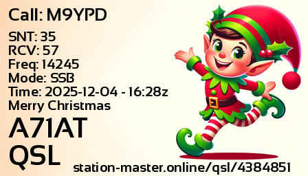 QSL Card for A71AT QSO with M9YPD
