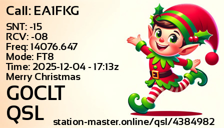QSL Card for G0CLT QSO with EA1FKG