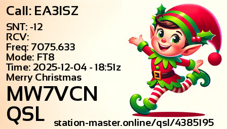 QSL Card for MW7VCN QSO with EA3ISZ