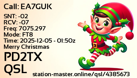 QSL Card for PD2TX QSO with EA7GUK