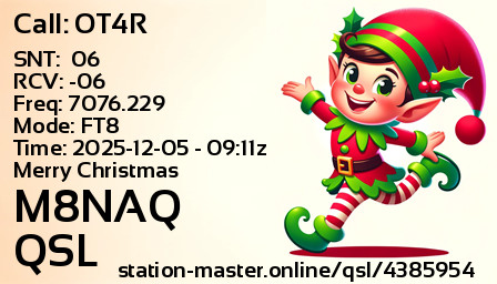 QSL Card for M8NAQ QSO with OT4R