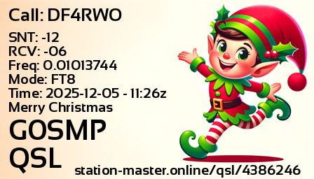 QSL Card for G0SMP QSO with DF4RWO