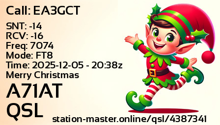 QSL Card for A71AT QSO with EA3GCT