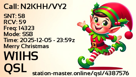 QSL Card for W1IHS QSO with N2KHH/VY2